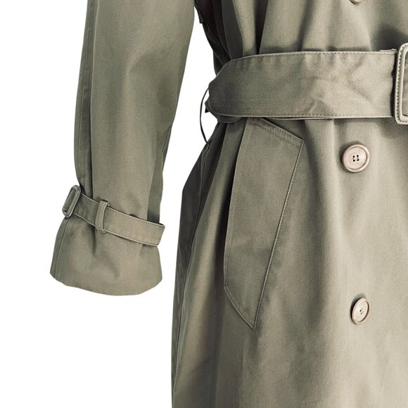 Vintage London Fog Trench Coat Double Breasted Belted Khaki Streetwear 16 1/2 R - Picture 10 of 15
